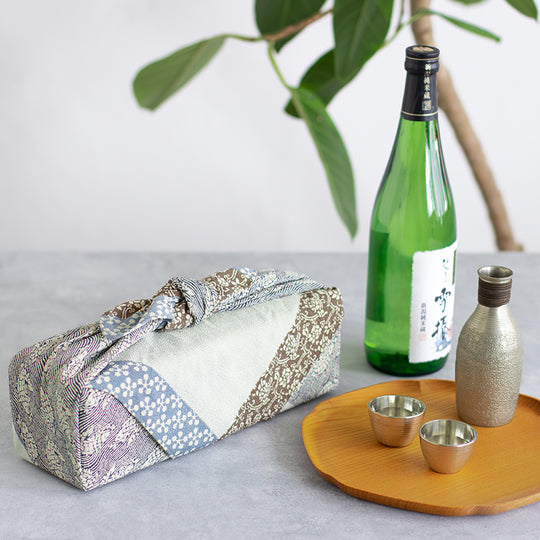 70 Koetsu Chirimen Yuzen Dyeing | Square Composition Blue