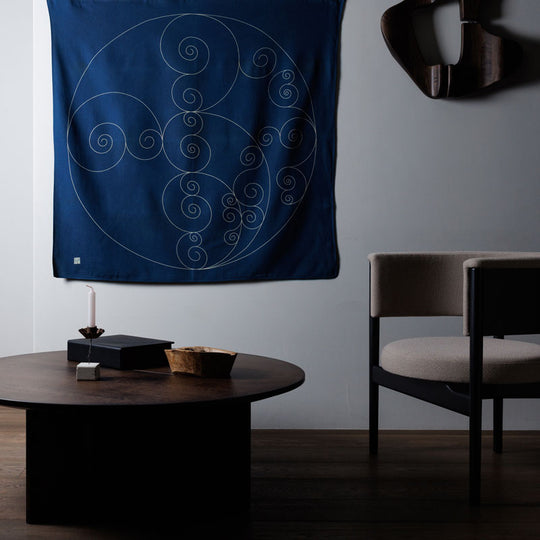 100 Natural Indigo Dye Tokolo Musubi | Golden Ratio Arabesque Dark Indigo