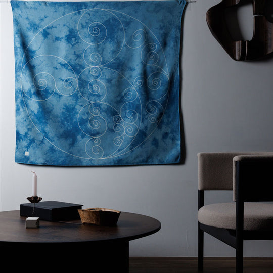 100 Natural Indigo Dye Tokolo Musubi | Golden Ratio Arabesque Indigo Tie Dye