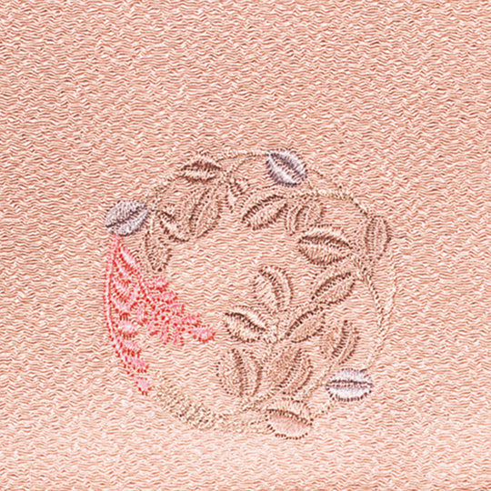 Koetsu Chirimen Buddhist Rosary Case | Bush Clovers Wreath Pink