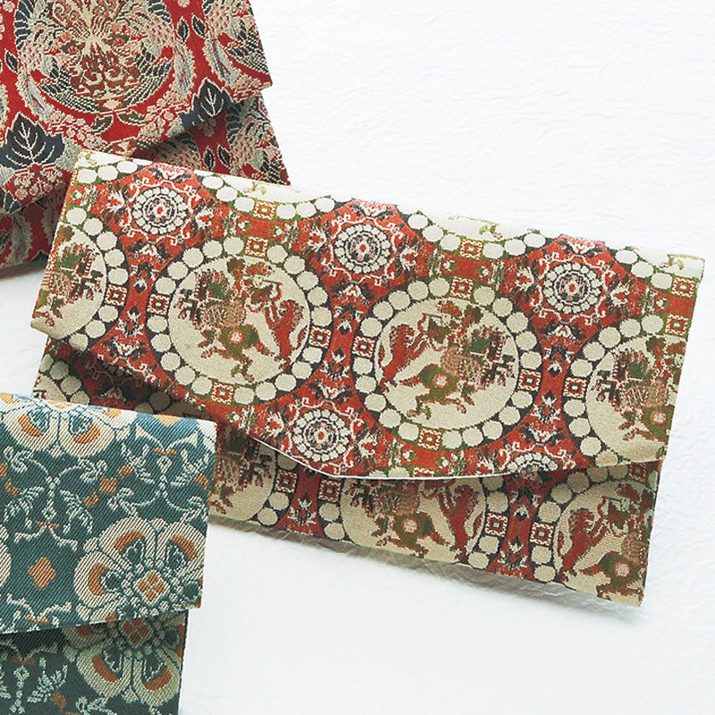 Tatsumura Art Textile Buddhist Rosary Case | Shishikari-mon (Lion Hunter)