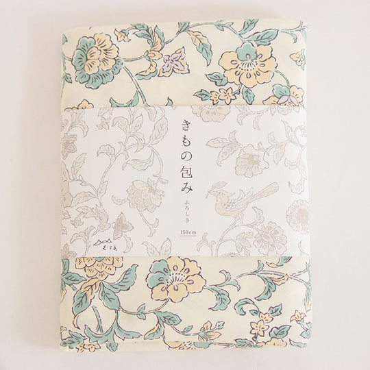 150 Kimono-tsutsumi | Bird and Flower Chintz Cream