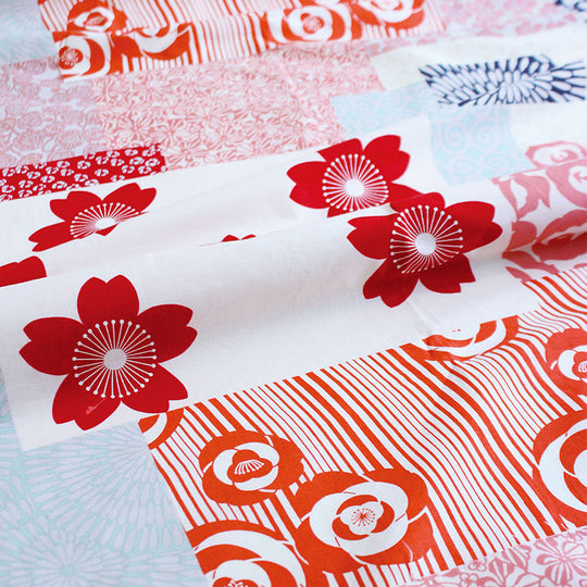 145 Haregi-tsutsumi  | Hana-zukushi Red