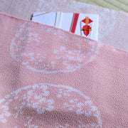 45 KARACHO Soie Chirimen Yuzen Teinture | Abricot Japonais Rose Clair