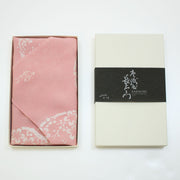 45 KARACHO Soie Chirimen Yuzen Teinture | Abricot Japonais Rose Clair