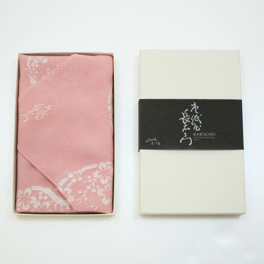 45 KARACHO Silk Chirimen Yuzen Dyeing | Japanese Apricot Light Pink