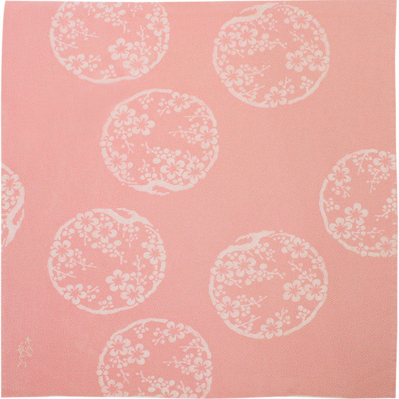 45 KARACHO Soie Chirimen Yuzen Teinture | Abricot Japonais Rose Clair