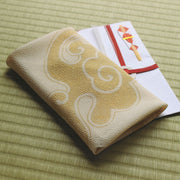 45 KARACHO Soie Chirimen Yuzen Teinture | Crème Nuages