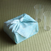 45 KARACHO Silk Chirimen Yuzen Dyeing | Asarum Caulescens Light Blue