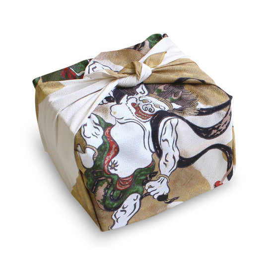 68 Fujin Raijin Rayon Chirimen | Auspicious Cloud Cream