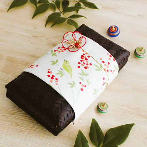 Gauze Hand Towel | Nandina and Bird Orange