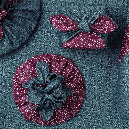 45 Polyester Amunzen Reversible | Fine Sharkskin Pattern/Sakura Moss Green/Bordeaux