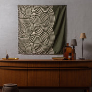 100 Water-repellent recycle  Reversible | Isa monyo Knot Black/Khaki