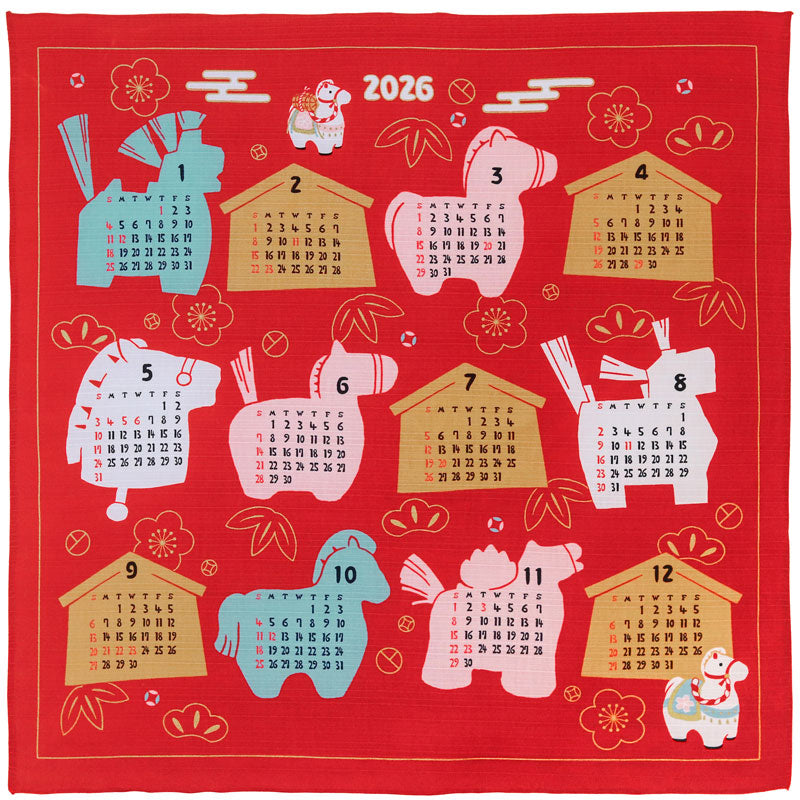 50 Shiki no Irodori Horse, Calender Red