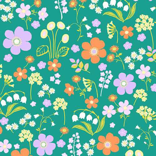 100 Hime Musubi Adeline Klam | Flower Garden Peacock Green