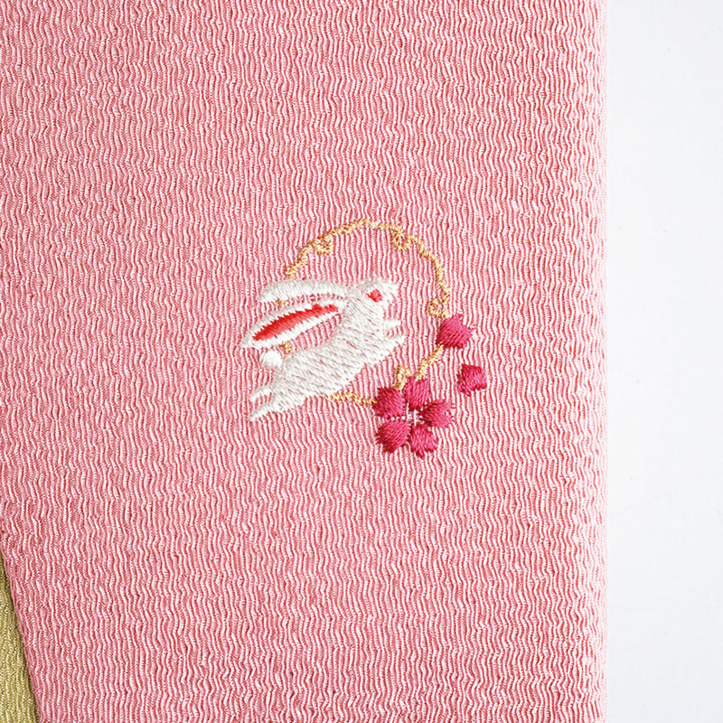 Embroidered Gift Envelope Fukusa | Rabbit Pink – Musubi