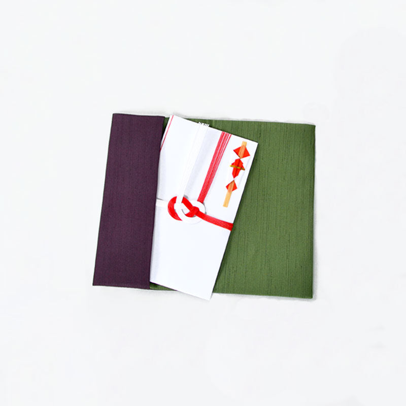 Polyester Tsumugi Reversible Gift Envelope Fukusa | Purple/Green – Musubi