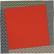 70 Koetsu Chirimen Yuzen Dyeing | Inclined Square Composition Vermilion