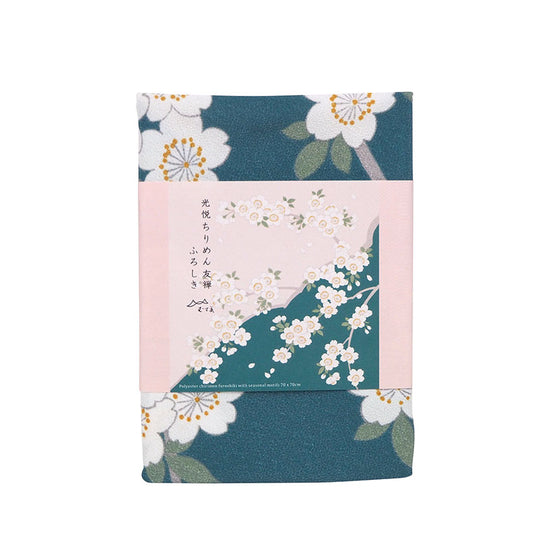 70 Koetsu Chirimen Yuzen Dyeing | Sakura Green