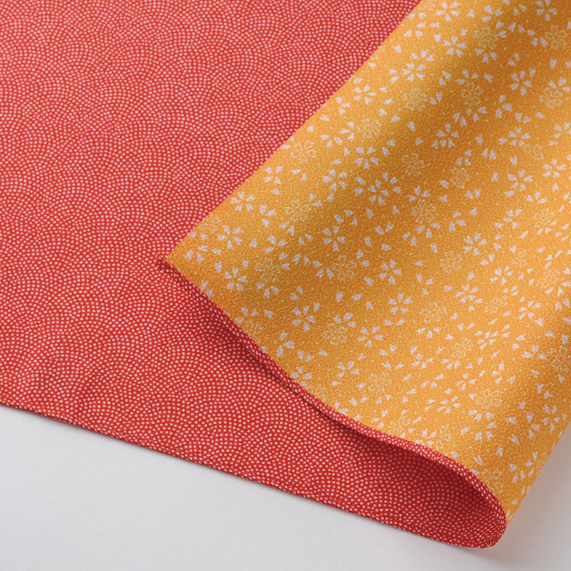 45 Polyester Amunzen Reversible | Fine Sharkshin Pattern / Sakura Red/Yellow