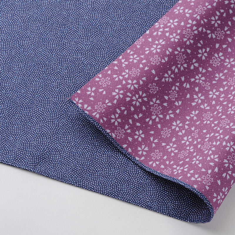 70 Polyester Amunzen Reversible | Fine Sharkshin Pattern / Sakura Navy Blue/Rose