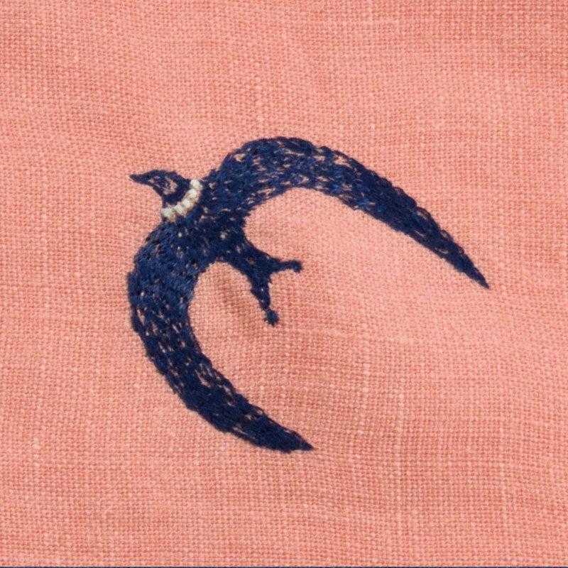 50 mina perhonen Linen Embroidery | Go! Salmon Pink