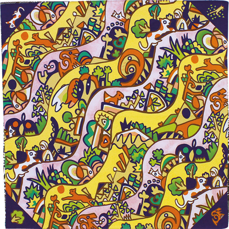 50 Art Brut | Meandering Pattern Navy Blue