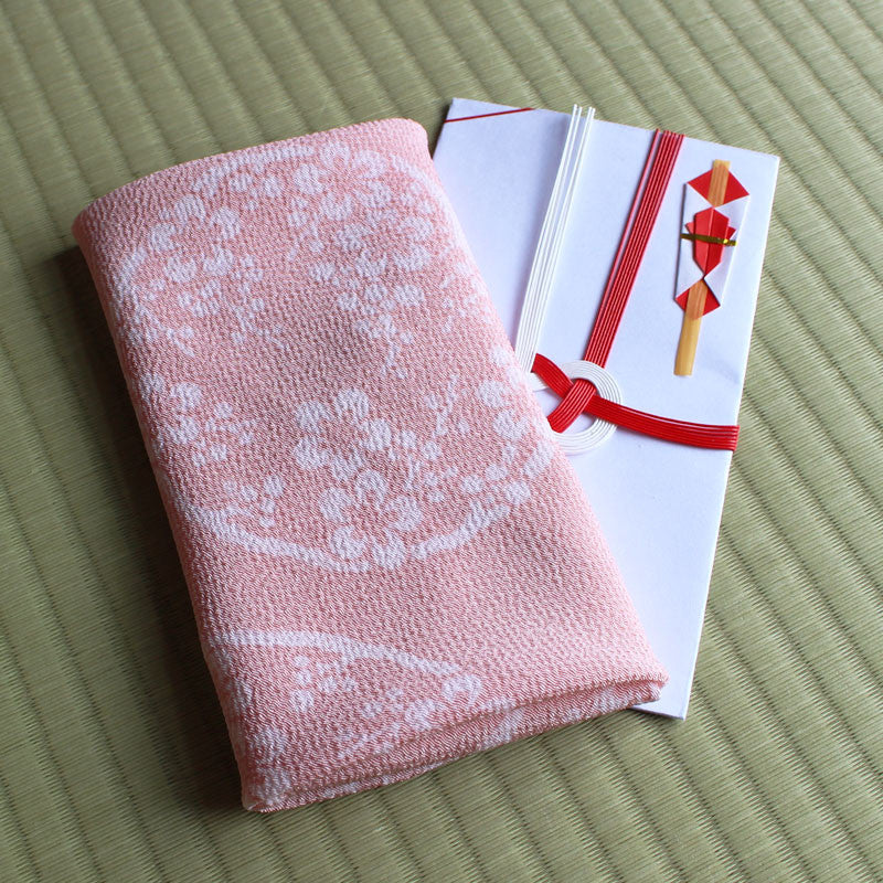 45 KARACHO Silk Chirimen Yuzen Dyeing | Japanese Apricot Light Pink