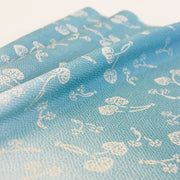 45 KARACHO Silk Chirimen Yuzen Dyeing | Asarum Caulescens Light Blue
