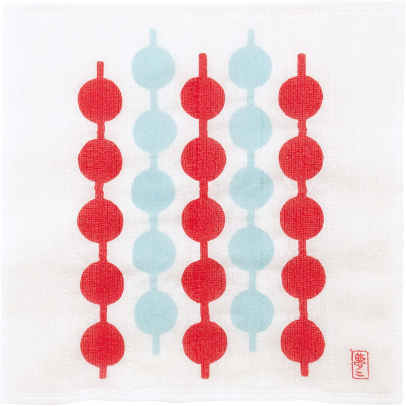 Yumeji Takehisa Tea Towel | Tsunagi Dango Red