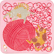 kata kata Fluffy Towel | Cat & Yarn Pink