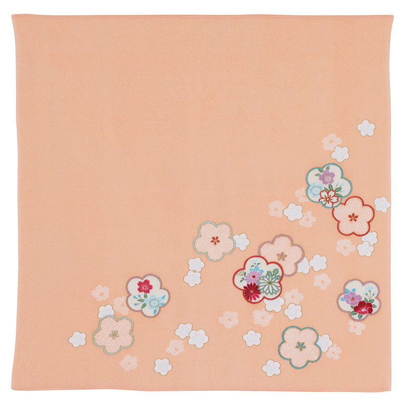 68 Rayon Chirimen Koyomi | Tie Dye Patterned Japanese Apricot Coral Pink